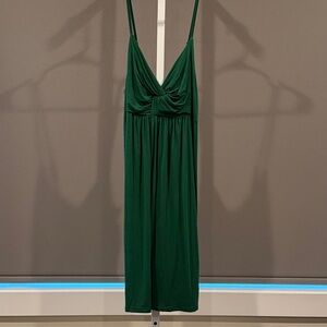 Green Mini Dress with Twist Front